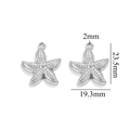 Silver starfish pendant charms for DIY jewelry with precise size dimensions shown - Steel Color Starfish-519