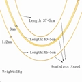 Minimalist golden stainless steel snake chain necklace available in 1.2mm and 3mm widths - Gold 3-Piece Set