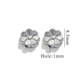 8.5mm silver flower charm beads in stainless steel with 1mm hole for DIY jewelry making - No.101 (8.5mm) / Steel