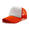 Classic trucker hat featuring a white front panel and vibrant orange mesh back with curved brim - One Size(56-58cm) / Upgraded Orange