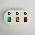 White wooden busy board DIY accessory with 3 color LED lights and rocker switches - Wooden Box Three-Color Light