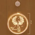 LED Christmas reindeer hanging light with warm glow for window decoration, 24cm size - 24cm Elk / Battery Included