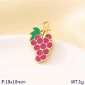 18K gold plated stainless steel purple grape pendant charm for DIY jewelry 18x10mm - Purple Grape (KLJ10743-ZLA)