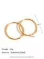 Orecchini a cerchio dorati in acciaio inox 18K da 30mm con spessore 2mm da donna - 30mm (Diametro 2mm)