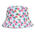 Doppelseitiger Unisex-Anglerhut mit buntem Ananas-Print und Zickzack-Muster - Kleine Ananas