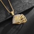 Collana hip hop placcata oro con ciondolo a casco da football e strass scintillanti - Solo ciondolo / Oro