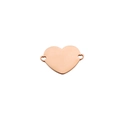 Vista detallada de colgante de corazón oro rosa pulido con cortes laterales de mini corazón - 25mm / Oro rosa