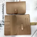 Champagne synthetic leather nail tool organizer case with 37 holes for drill bits and clips - Champagne