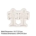 White silicone mold for Merry Christmas and North Pole signpost fondant decorations - 3# Christmas Road Sign / Gray
