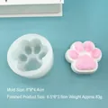 Cat paw silicone mold for 3D soap or candles with pink and white finished product - 3620-Transparent (Grain Surface)