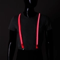 Adjustable LED glowing suspenders with bright red light for Christmas and parties - One Size / Pink