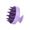Purple silicone scalp massage brush with ergonomic handle for hair washing and scalp care - Dual Tone Purple and Purple