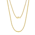 Classica catena a fune in argento sterling S925 placcato oro 18k con chiusura a moschettone - 1.7MMx40CM / Oro
