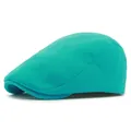 Teegrüne Schiebermütze aus Wollfilz mit klassischer Silhouette und fester Struktur - Verstellbar (55-59cm) / Seeblau