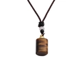 Tiger Eye stone perfume bottle pendant necklace with brown braided rope and beads - Tiger's Eye + 35CM Rope