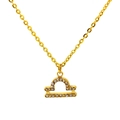 Collier avec pendentif signe de la Balance doré et pierres de zircone blanches - Style Balance (SN226-7-45CM)