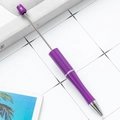 DIY beadable ballpoint pen in bright purple finish with silver metal accents for crafting - Candy Dark Purple