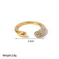 Polished 18K gold plated moon pendant necklace with sparkling diamonds on white background - Rhinestone Open Ring (FT-XL307) / Rhinestone Ring
