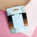 16-pack high-elasticity hair ties in neutral earth tones on a white and pink background - 16 Pieces Pack / Coffee Colors