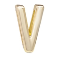 Polished golden alloy 10mm letter V bead charm for DIY bracelet and jewelry making - 10mm Full Drill Letter / Letter V