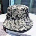 Reversible bucket hat featuring a distinctive 100 dollar bill print in cotton canvas - Dollar (White)