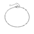 Bracciale regolabile in acciaio inossidabile argento con maglie ovali piatte e chiusura a moschettone - Color Acciaio