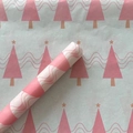 Pink Christmas tree pattern gift tissue paper rolls for holiday flower packaging - Christmas Tree Style