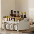 Portaspezie da cucina crema a doppio strato con dimensioni 33x18.8x16.8cm per stoccaggio - Set Standard (33x18.8x16.8cm) / crema