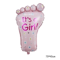 Pink baby girl foot shaped foil balloon 75x45cm for baby shower and birthday party decor - Large Footprint Pink