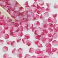 Macro shot of 7x12mm pink lily of the valley gradient glass flower beads for DIY jewelry - Lily of the Valley 9# Berry Red 7x12mm