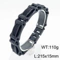 Bracciale da uomo a catena di moto in nero opaco, acciaio inossidabile industriale - Nero (KB170517-KFC)
