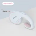 Blue and pink retractable dog leash with locking button for small to medium dogs - Blue & Pink / 3M