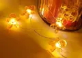 Gingerbread man shaped LED fairy lights with warm yellow glow for Christmas decor - 1m 10-LED (2AA Battery Model) / Gingerbread Man