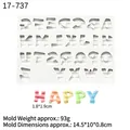 Moule en silicone avec bandes de lettres pour chocolat et fondant, alphabet A-Z complet - Style 1 Rayures / Gris