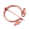 Vintage Viking metal brooch and shawl buckle in rose gold finish for cloaks and cardigans - D-542 Antique Red Copper