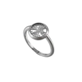 Silver stainless steel ring with tree of life design and zircon accents in silver finish - US 5 / Tree of Life Style (KR54446-KC)