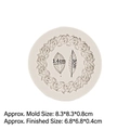 White silicone rose wreath and leaf mold for fondant cake and chocolate baking 8.3cm - Gray