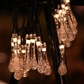 Warm white LED string lights with clear water drop bubble design for outdoor camping - Crystal Pendant (warm Color) / 1.5m 10LED Battery