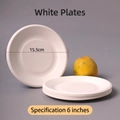 Set di piatti bianchi monouso in polpa di canna da zucchero da 6 pollici e 15,5 cm - Piatto da 6 Pollici Ispessito / Bianco