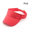 Pink open top sun visor hat made of twill cotton with curved brim for sun protection - Pink