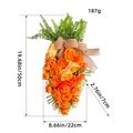Carrot shaped artificial wreath with orange roses and burlap bow for Easter decor - K1-15 Carrot Swag