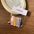 Set of 10 colorful matte macaron hair clips in pink yellow and purple on wood base - Rounded Rectangle / 10 Pieces Pack / Macaron Color