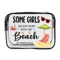 Clear PVC makeup bag with 'Beach in Their Soul' print and summer illustrations - 040-Beach in Soul