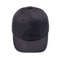 Vista frontal de una gorra de béisbol de algodón negro con visera curva y diseño de seis paneles - Negro - Gorra de Béisbol de Ala Corta