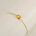 Polished 18K gold stainless steel bracelet featuring a 3D chubby letter K charm - Letter K