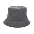Détails d'un chapeau bob en coton gris foncé avec coutures renforcées sur le bord - M (56-58cm) / Gris foncé