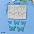 Butterfly silicone mold for fondant and chocolate cake decoration with five detailed cavities - Rectangular Butterfly Mold (3#)