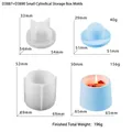 Détails macro des moules cylindriques en silicone pour résine avec dimensions et poids précis - Petit Moule de Boîte de Rangement Cylindrique D3887+D3890