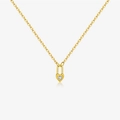 Elegant gold S925 silver heart lock necklace with sparkling centered diamond pendant - 925 Silver / 18K Gold