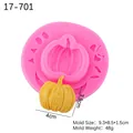 Moule en silicone citrouille rose pour décorations de pâtisserie, modèle 17-701 - 1# Design de Citrouille / Rose